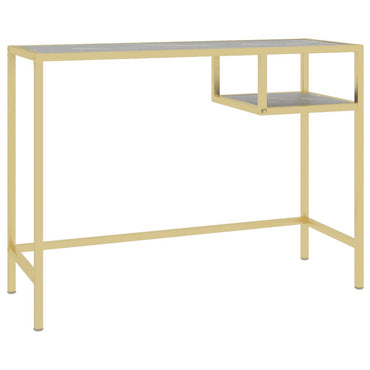 vidaXL Bureau noir marbre 100x36x74 cm verre trempé