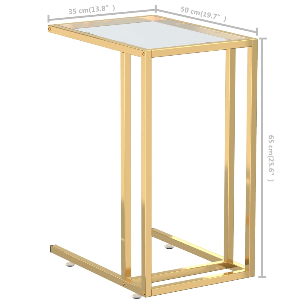 vidaXL Table d'appoint informatique transparente 50x35x65 cm Verre trempé