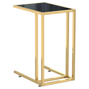 vidaXL Table d'appoint informatique noire 50x35x65 cm Verre trempé