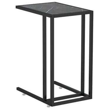 Table d'appoint informatique vidaXL Noir Marbre 50x35x65 cm Verre trempé