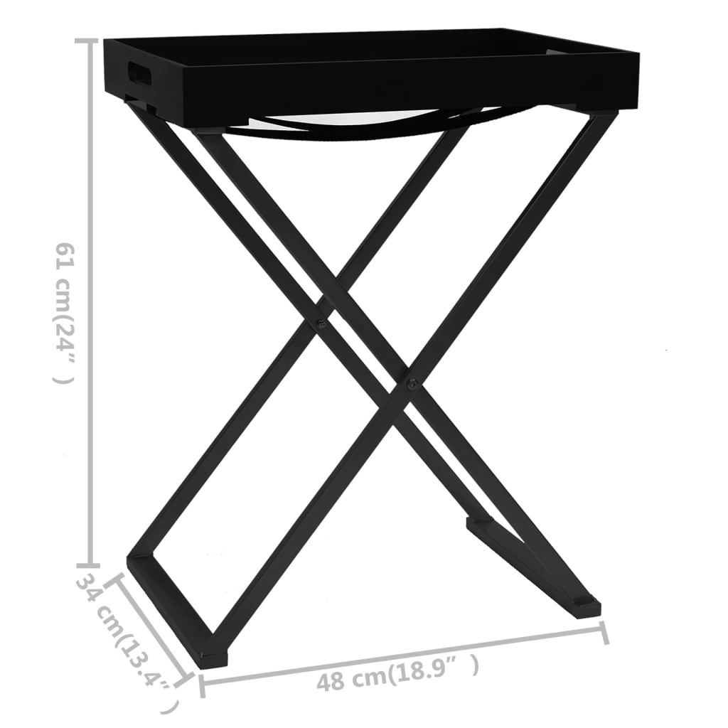 vidaXL Table pliante Noir 48x34x61 cm MDF