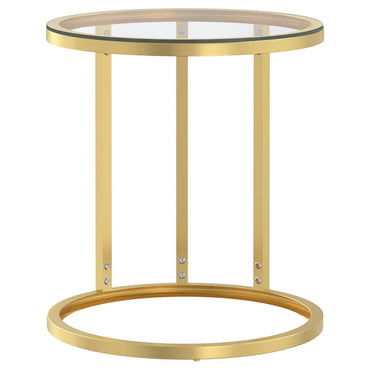 vidaXL Table d'appoint Dorée et Transparente 45 cm Verre Trempé