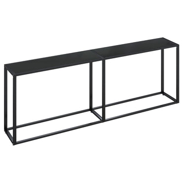 vidaXL Console en verre trempé noir 220x35x75,5 cm