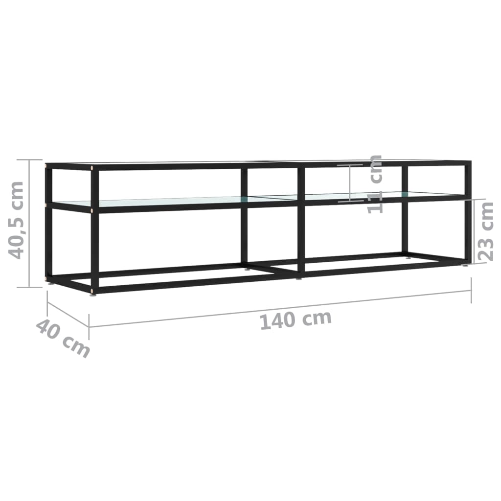 vidaXL Meuble TV blanc aspect marbre 160x40x40,5 cm Verre trempé