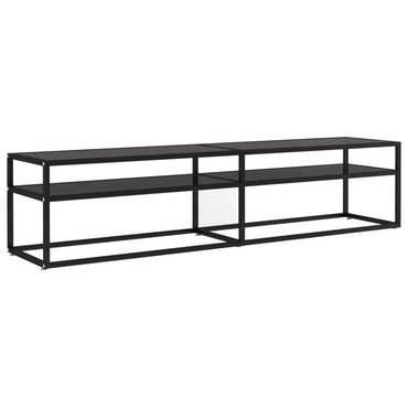 vidaXL Meuble TV verre trempé noir 180x40x40,5 cm