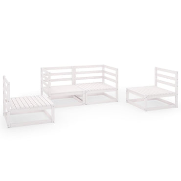 vidaXL Ensemble de mobilier de jardin 4 pcs Blanc Bois de pin massif