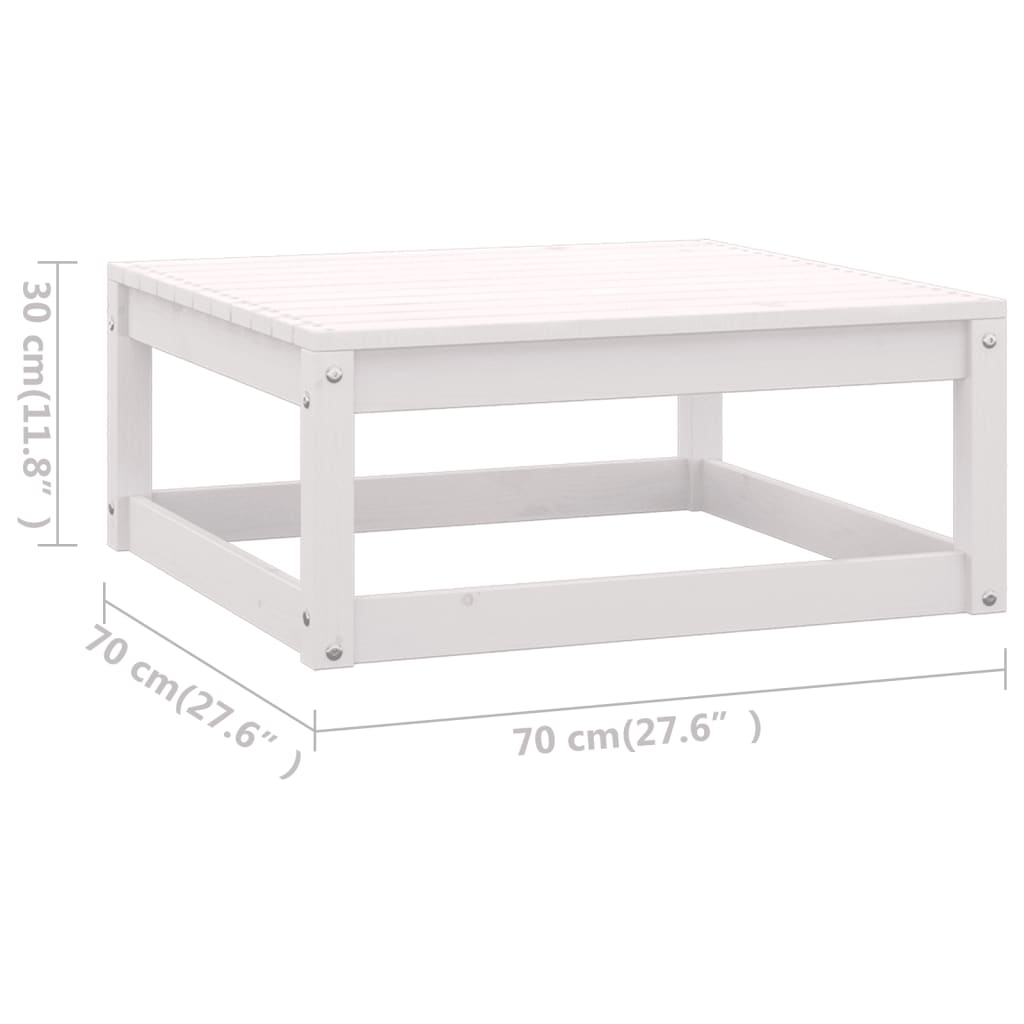 vidaXL Ensemble de mobilier de jardin 4 pcs Blanc Bois de pin massif