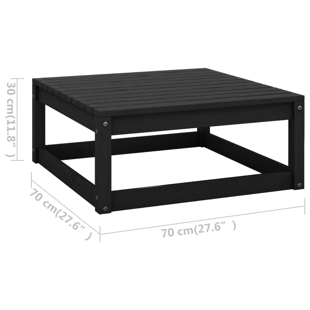 vidaXL 4-tlg. Garten-Lounge-Set Schwarz Massivholz Kiefer