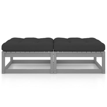vidaXL Tabourets de jardin avec coussins 2 pcs Bois de pin massif