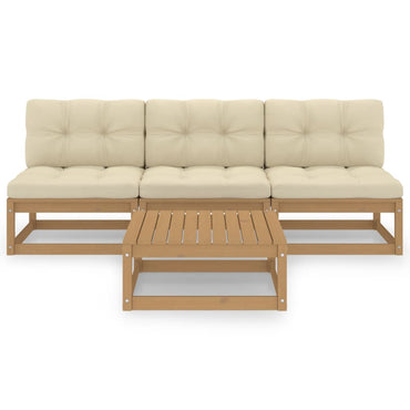 vidaXL Salon de jardin 4 pièces avec coussins Bois de pin massif