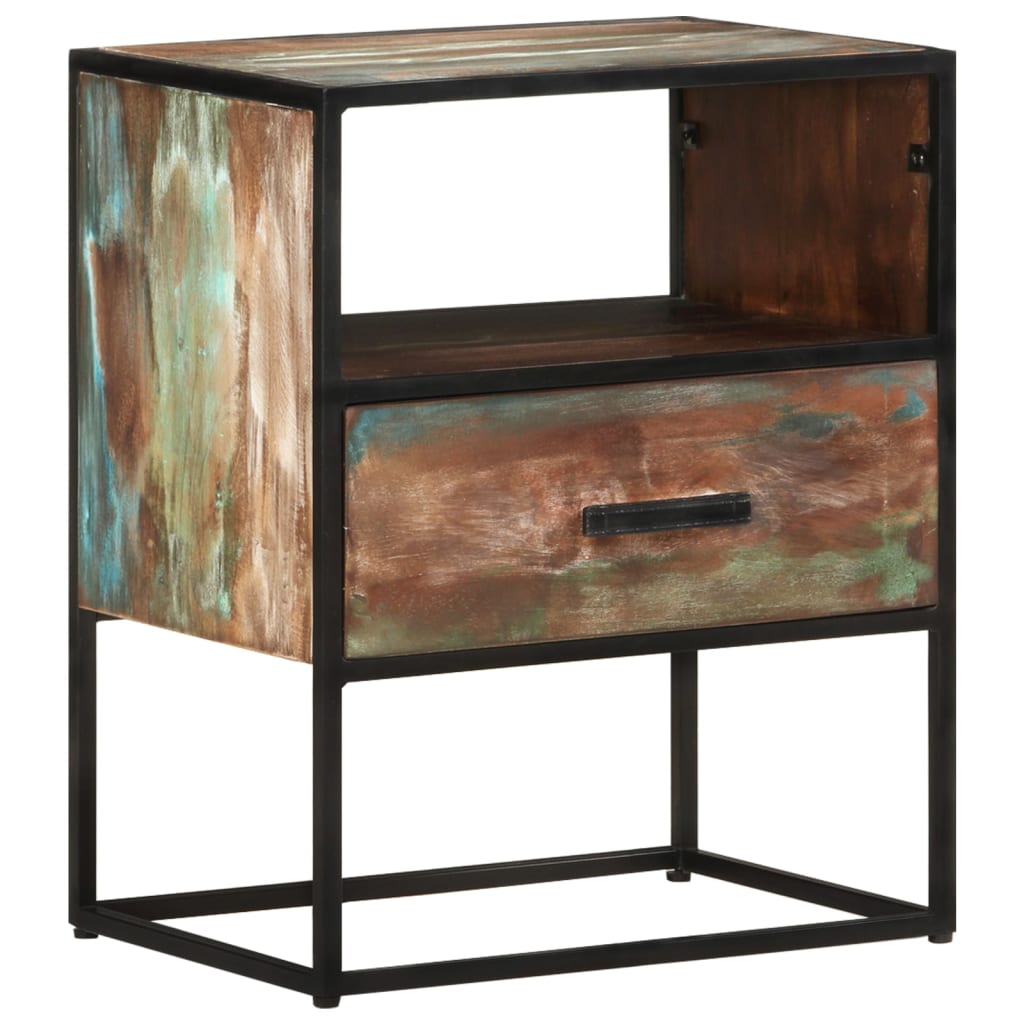 vidaXL Table de chevet 40x30x50 cm, bois de récupération massif