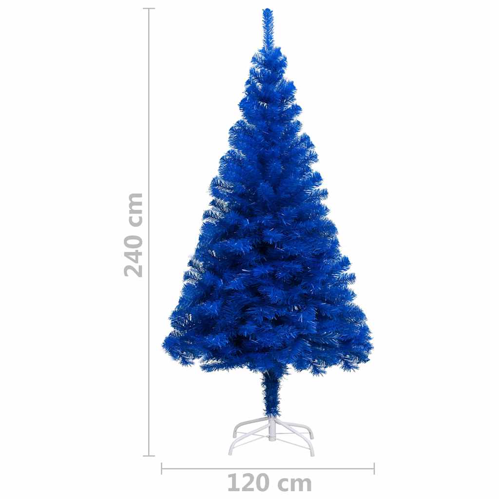 vidaXL Künstlicher Weihnachtsbaum Beleuchtung & Kugeln Blau 240 cm