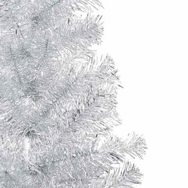 vidaXL Künstlicher Weihnachtsbaum Beleuchtung & Kugeln Silber 150 cm