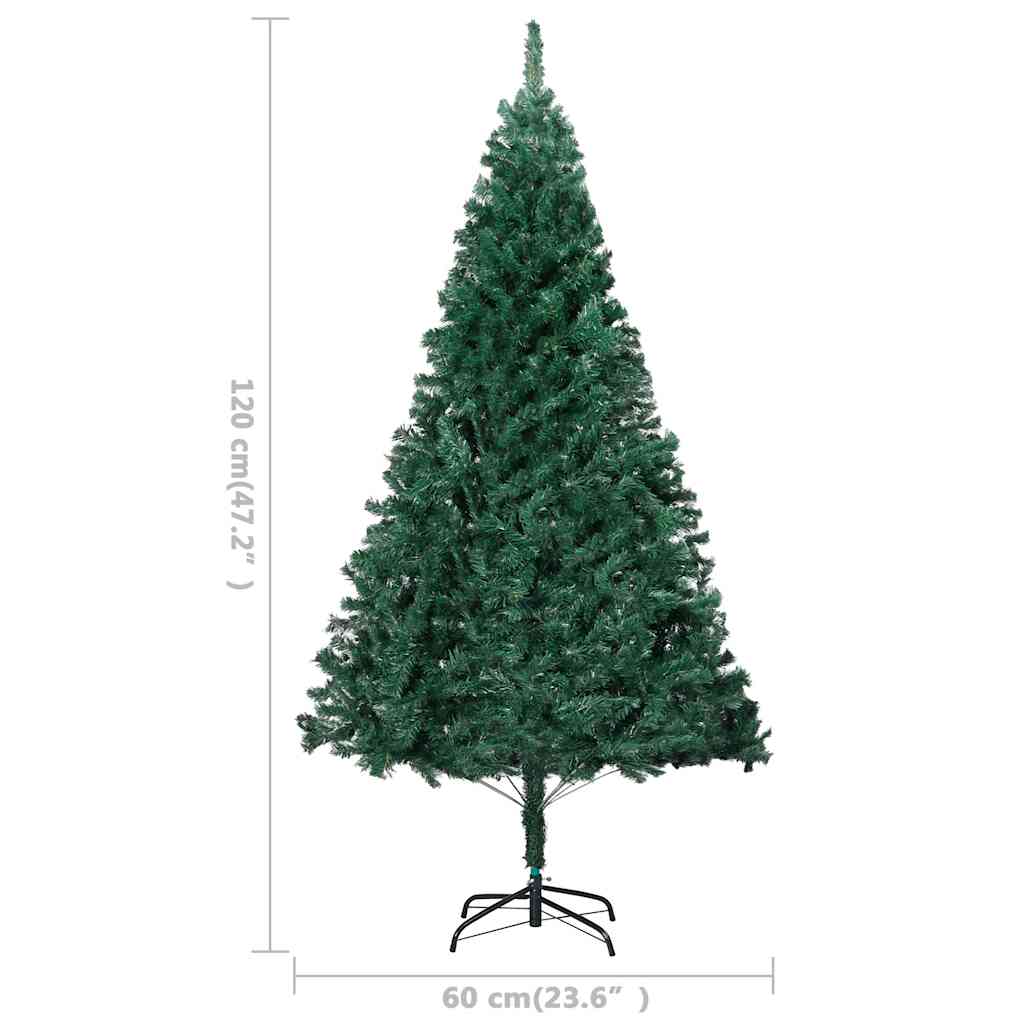 vidaXL Künstlicher Weihnachtsbaum mit Beleuchtung & Kugeln Grün 120 cm