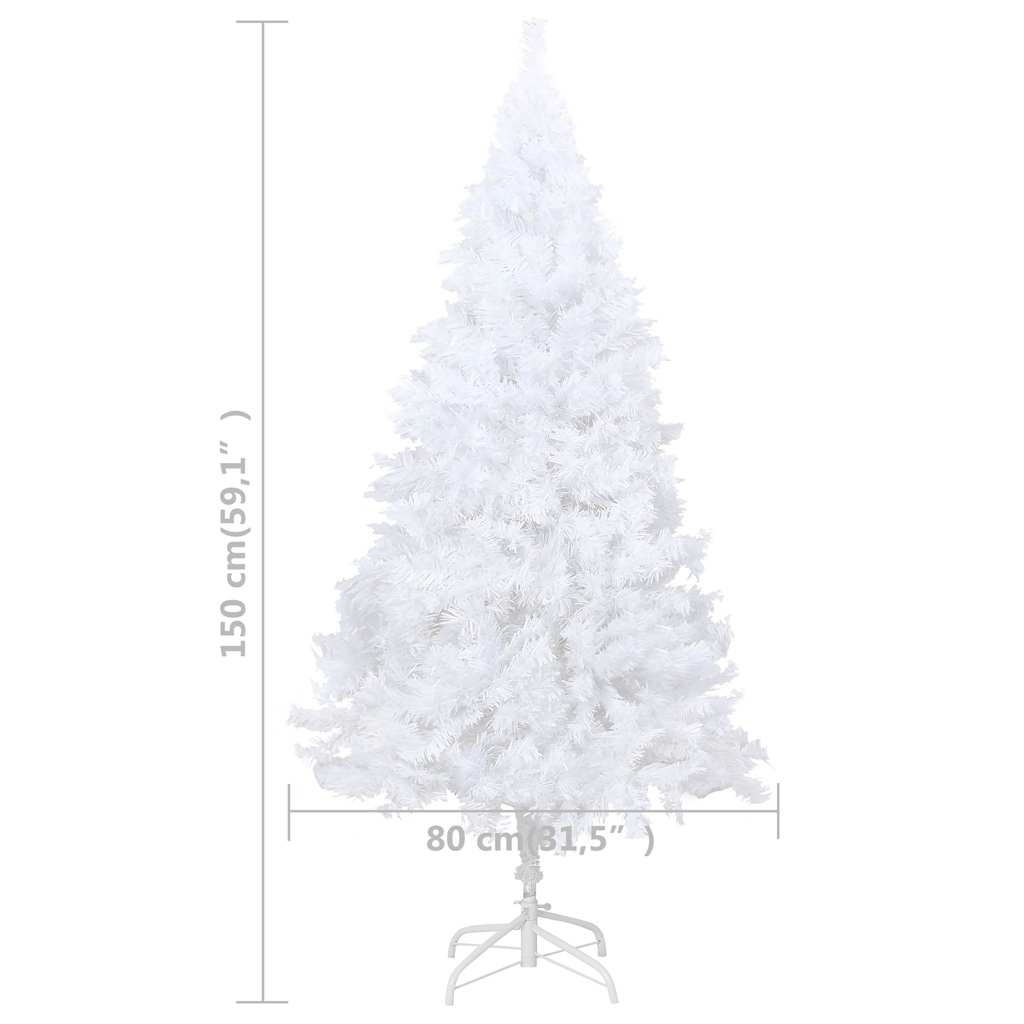 vidaXL Künstlicher Weihnachtsbaum mit Beleuchtung & Kugeln Weiß 150 cm