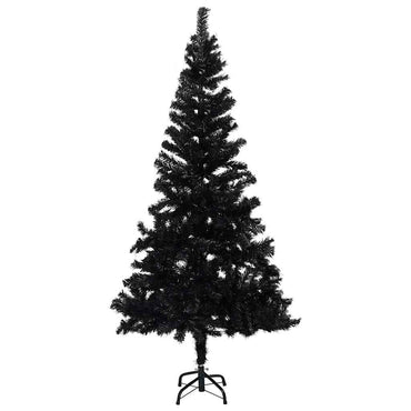 vidaXL Künstlicher Weihnachtsbaum Beleuchtung & Kugeln Schwarz 150 cm