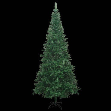 vidaXL Künstlicher Weihnachtsbaum mit Beleuchtung Kugeln L 240 cm Grün