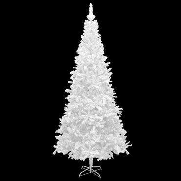 vidaXL Sapin de Noël artificiel avec lumières et boules L 240 cm Blanc