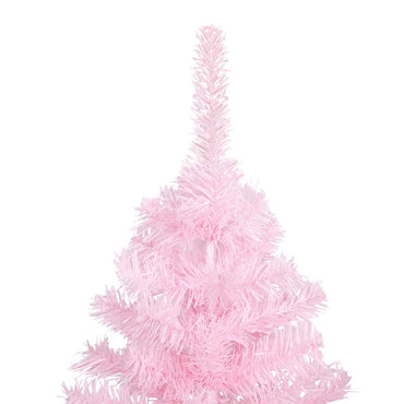 vidaXL Sapin de Noël artificiel avec lumières et boules rose 180 cm