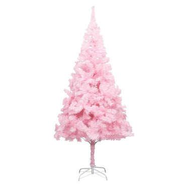 vidaXL Sapin de Noël artificiel avec lumières et boules rose 210 cm