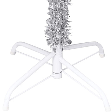 vidaXL Künstlicher Weihnachtsbaum Beleuchtung & Kugeln Silber 120 cm