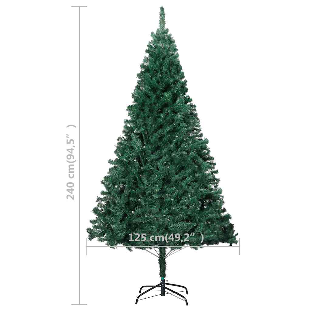 vidaXL Sapin de Noël artificiel avec lumières et boules vert 240 cm