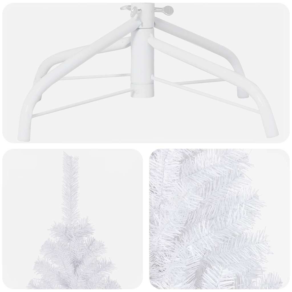 vidaXL Künstlicher Weihnachtsbaum mit Beleuchtung & Kugeln Weiß 180 cm