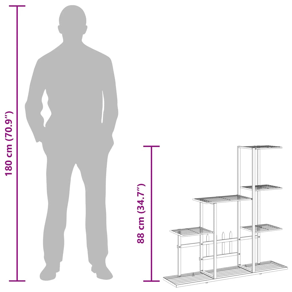Blumenständer 94,5x25x88 cm Weiß Metall