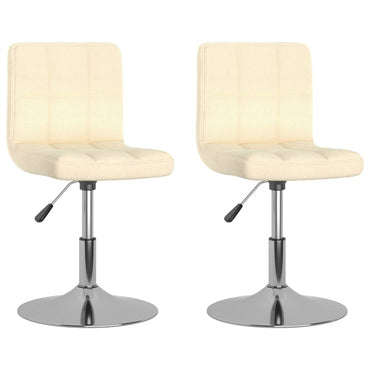 vidaXL Esszimmerstühle 2 Stk. Drehbar Creme Stoff