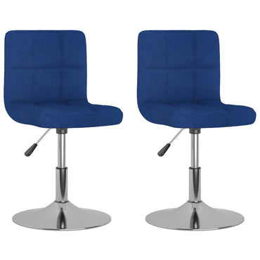 vidaXL Chaises de salle à manger pivotantes 2 pcs Tissu bleu