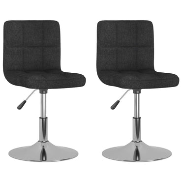 vidaXL Chaises de salle à manger pivotantes 2 pcs Tissu noir