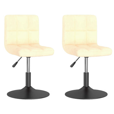 vidaXL Chaises de salle à manger pivotantes 2 pcs Crème Velours