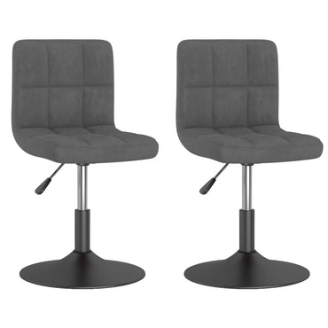vidaXL Chaises de salle à manger 2 pcs Pivotantes Gris foncé Velours