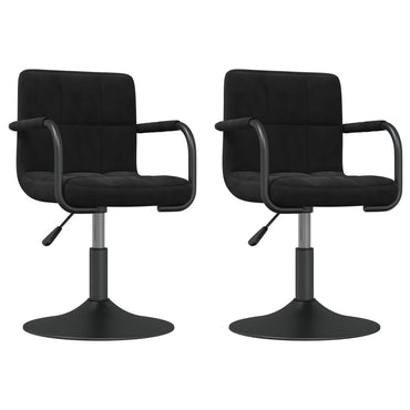 vidaXL Chaises de salle à manger pivotantes 2 pcs Noir Velours