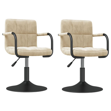 vidaXL Chaises de salle à manger pivotantes 2 pcs Crème Velours