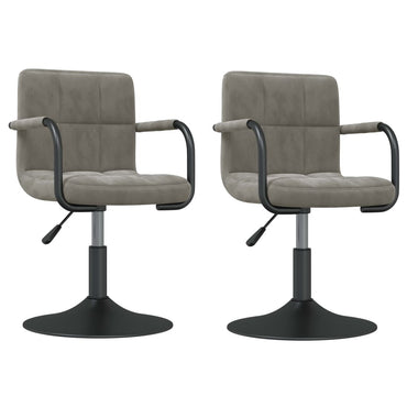 vidaXL Chaises de salle à manger pivotantes 2 pcs Gris clair Velours