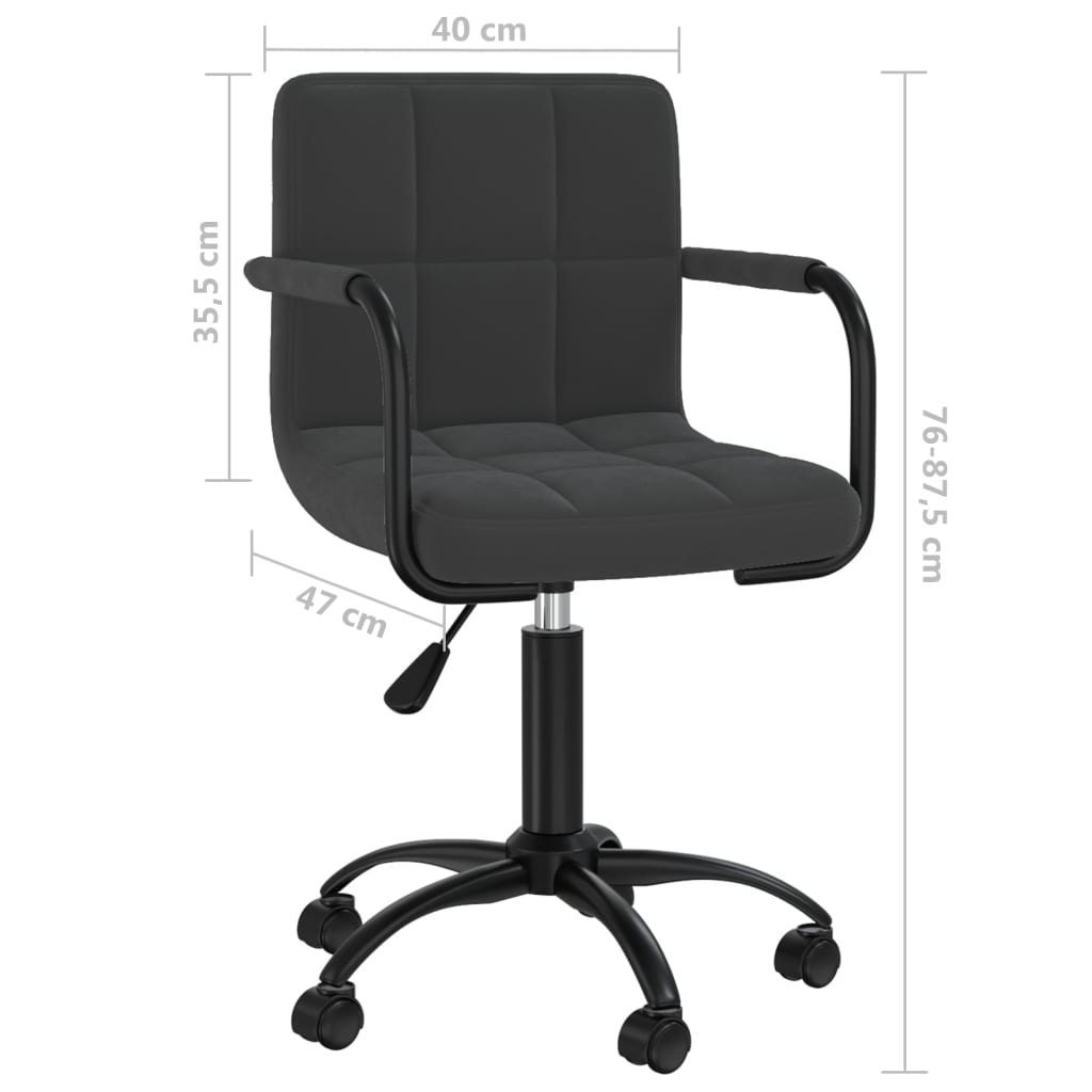 vidaXL Chaises de salle à manger pivotantes 2 pcs Noir Velours