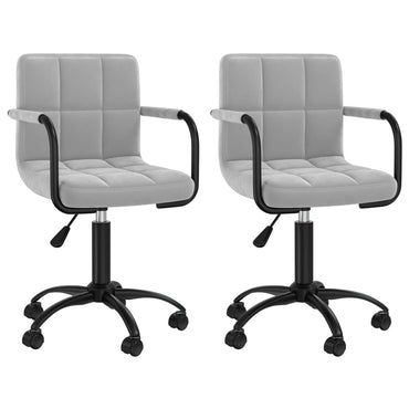 vidaXL Chaises de salle à manger pivotantes 2 pcs Gris clair Velours