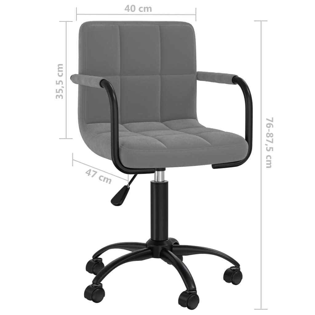 vidaXL Chaises de salle à manger 2 pcs Pivotantes Gris foncé Velours