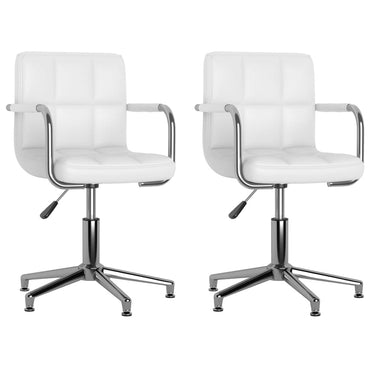 vidaXL Chaises de salle à manger pivotantes 2 pcs Blanc Similicuir
