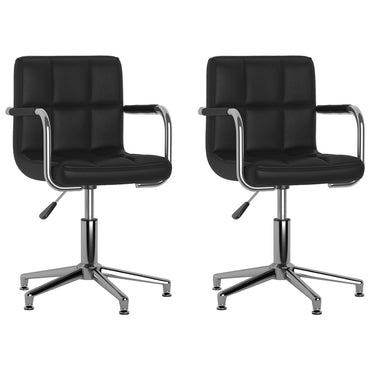 vidaXL Chaises de salle à manger 2 pcs Pivotantes Similicuir Noir