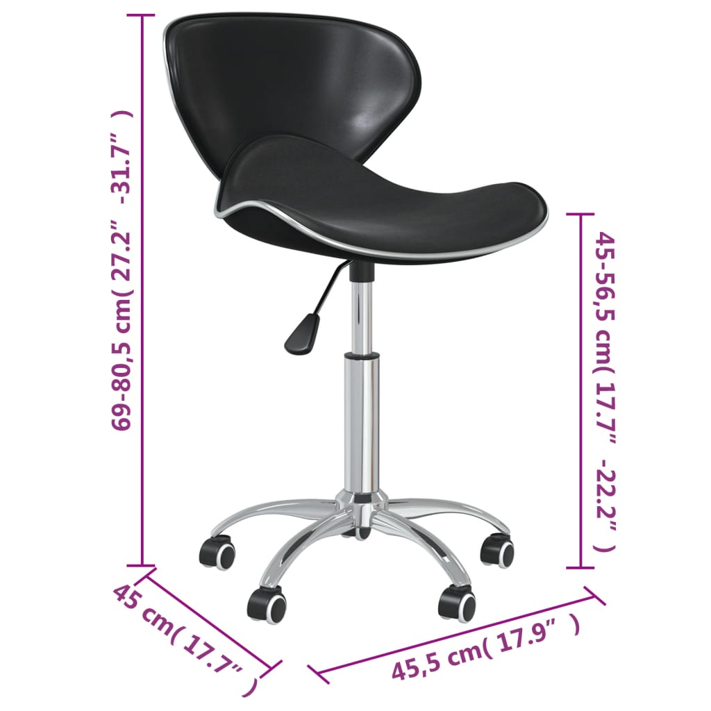 vidaXL Chaises de salle à manger 2 pcs Pivotantes Similicuir Noir