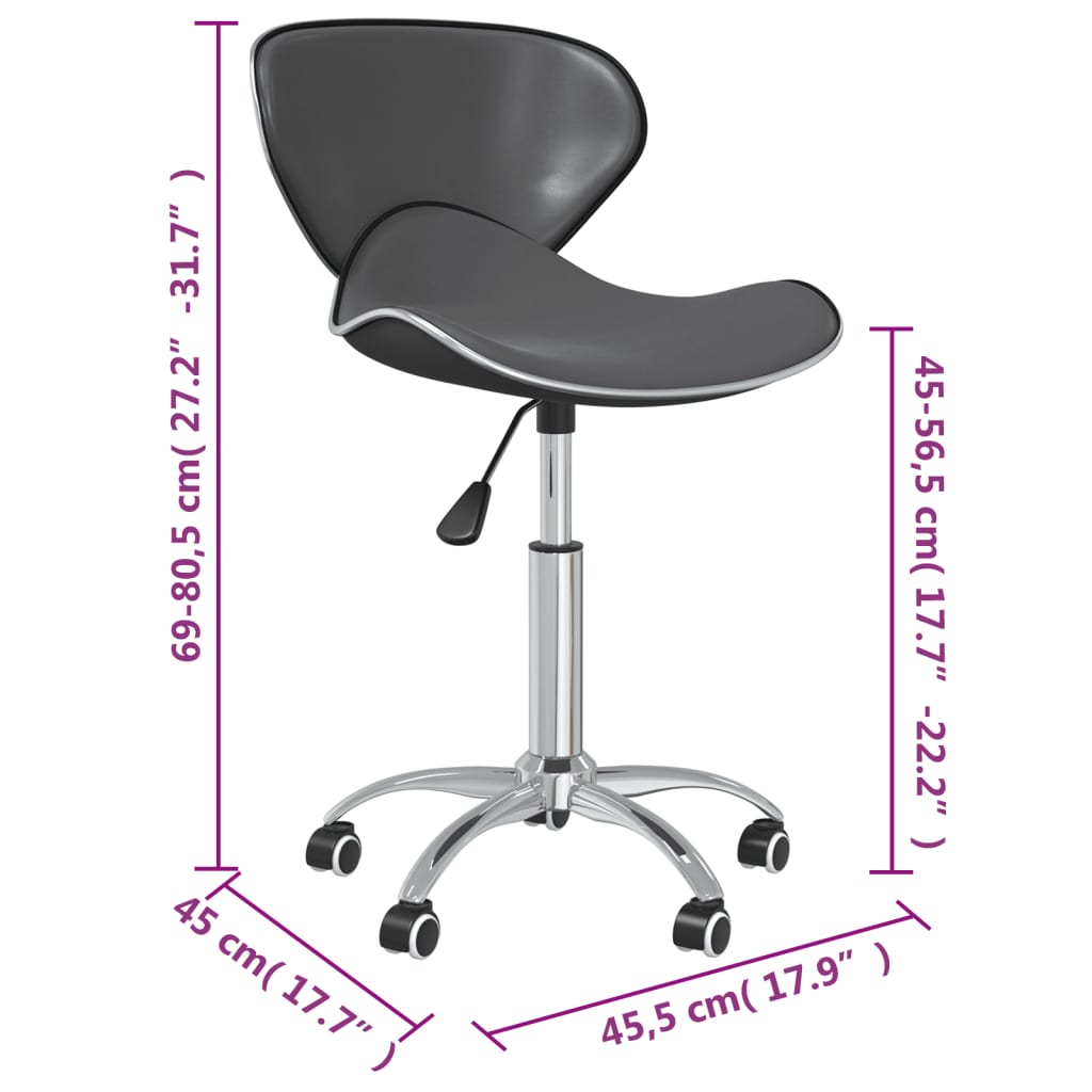 vidaXL Chaises de salle à manger 2 pcs Pivotantes Gris Similicuir