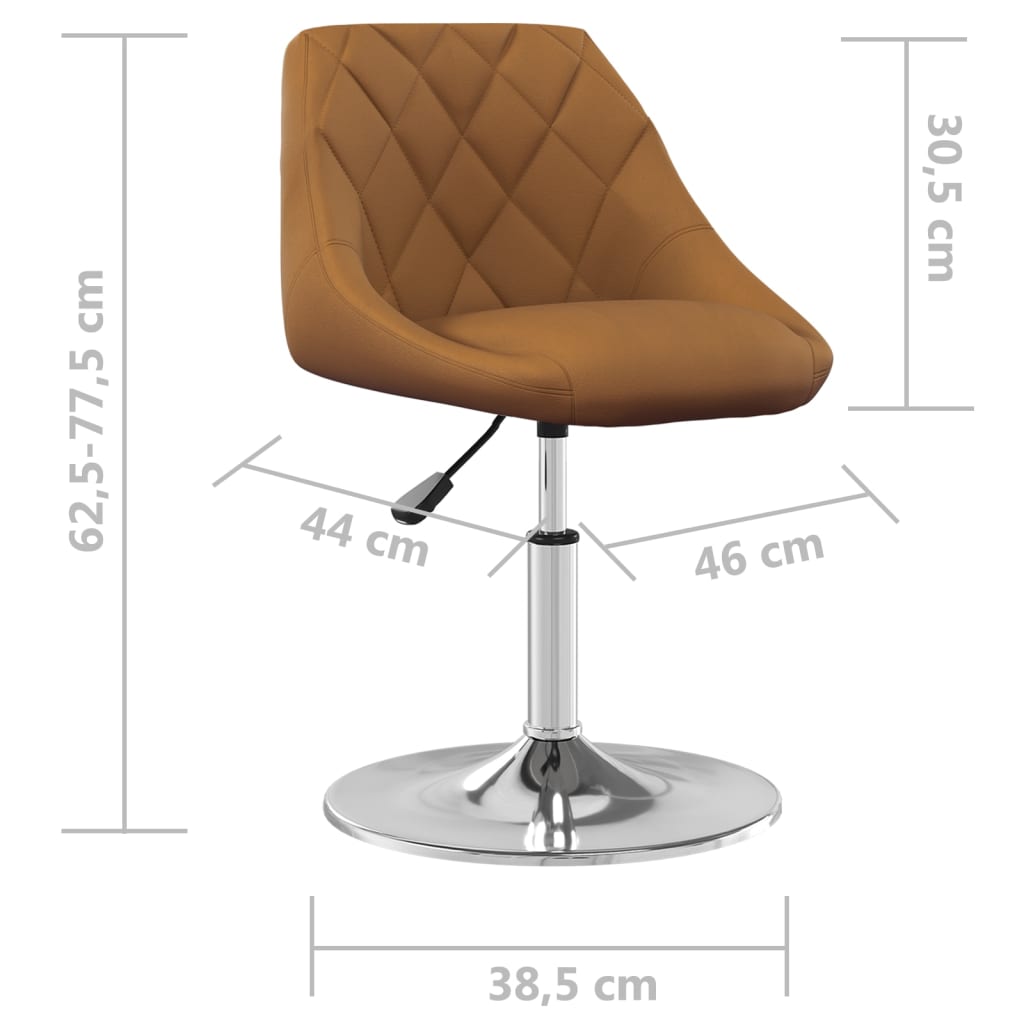 vidaXL Chaises de salle à manger pivotantes 2 pcs Velours marron
