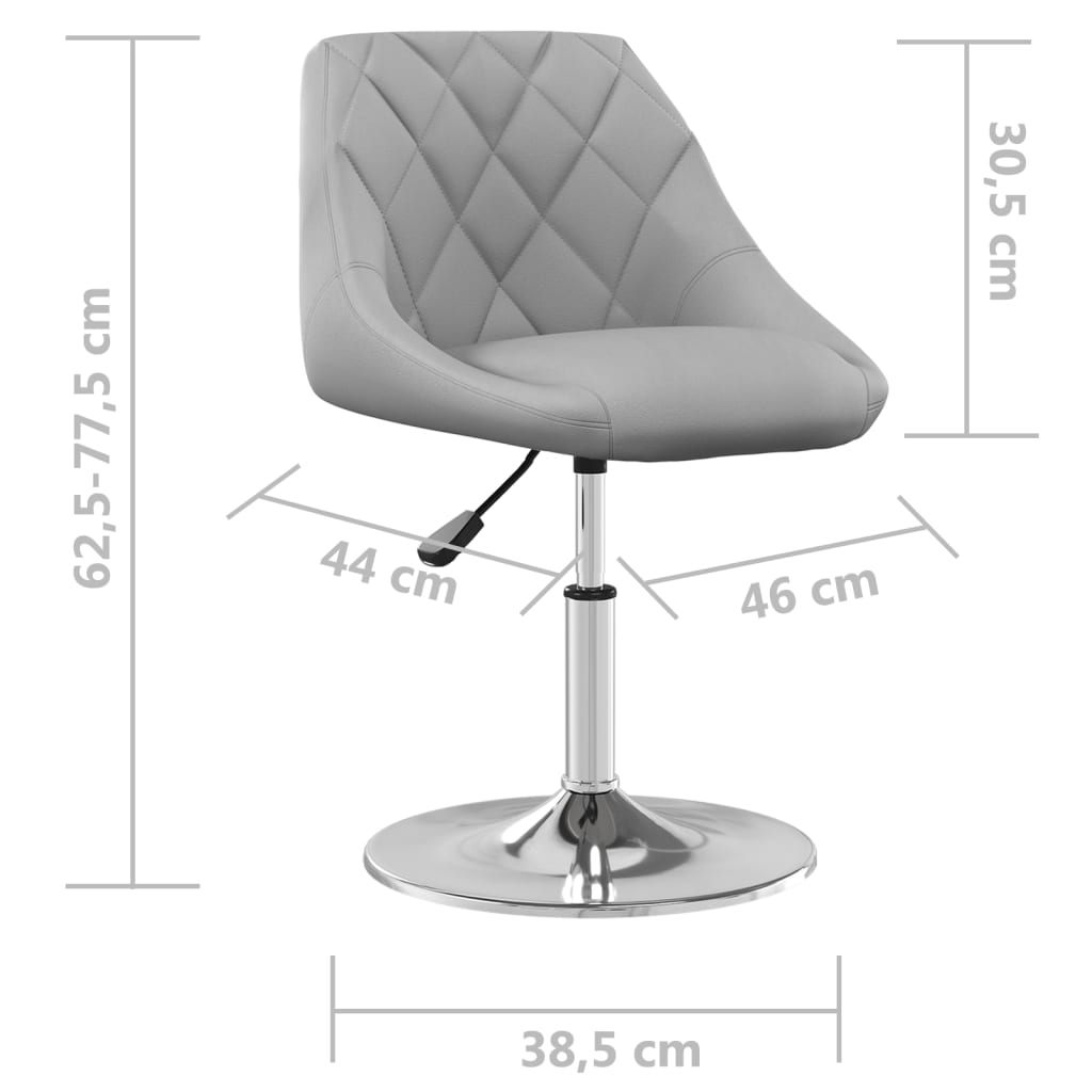 vidaXL Chaises de salle à manger pivotantes 2 pcs Gris clair Velours
