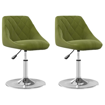 vidaXL Chaises de salle à manger pivotantes 2 pcs Velours vert clair