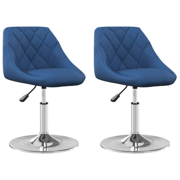 vidaXL Chaises de salle à manger pivotantes 2 pcs Velours bleu