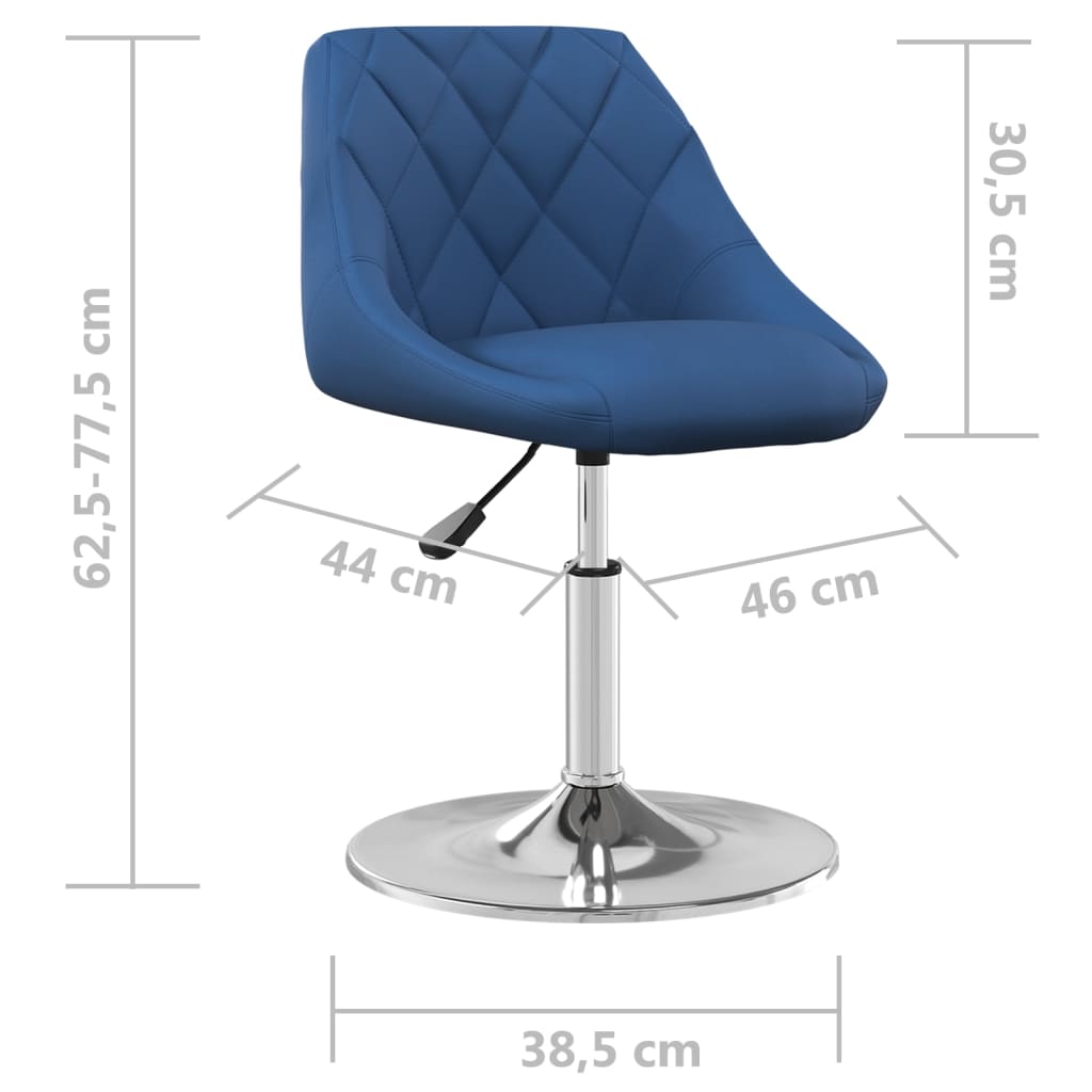 vidaXL Chaises de salle à manger pivotantes 2 pcs Velours bleu