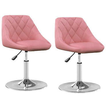 vidaXL Chaises de salle à manger 2 pcs Pivotantes Velours rose