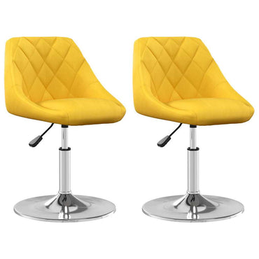 vidaXL Chaises de salle à manger pivotantes 2 pcs Velours jaune moutarde